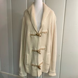 Knit sweater with beautiful rope style buttons